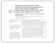 Robotla mesane kanseri ameliyatlarımıza ait daha geniş serimizin sonuçları British Journal of Urology International