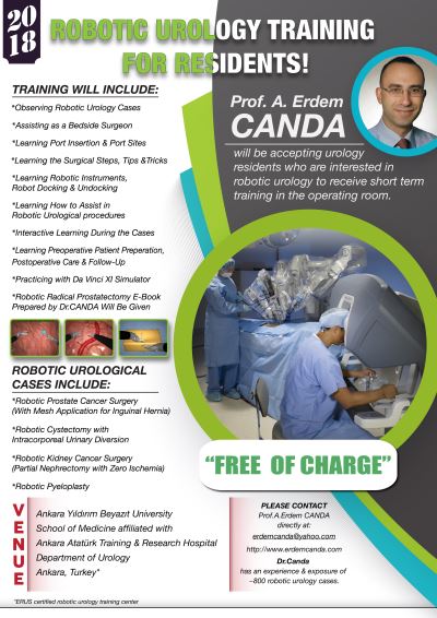 Robotic Urology training for residents by Prof. Canda, 2018